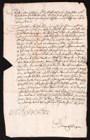 1645 Német nyelvű levél Körmöcbánya magisztrátusa számára, a külzetén rányomott viaszpecséttel / 1645 A letter in German, sent to the magistrate of Kremnitz, with vax seal on it