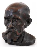 Emile-Louis Picault (1833-1915): Idős férfi portréja. Bronz, jelzett, talapzat nélkül, m: 26 cm (talpazat nélkül) h:24 cm/ Emile-Louis Picault: Old man portrait, bronze, signed