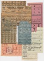 7db vegyes élelmiszerjegy, közte 1943. "Budapesti húsjegy", "1947. Budapesti tejjegy", DN "Ceglédi vásárlási jegy" T:III