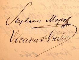 1885 Simor János (1813-1891) hercegprímás levélpapírjára írt levél, hátoldalon Mayer István(1813-189...