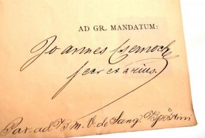 1885 Simor János (1813-1891) hercegprímás levélpapírjára írt levél, hátoldalon Mayer István(1813-189...