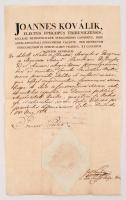 1818 Buda, Kovalik János (1770-1821) választott püspök aláírása szárazpecsétes okmányon