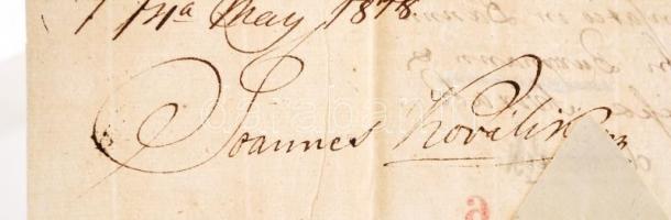 1818 Buda, Kovalik János (1770-1821) választott püspök aláírása szárazpecsétes okmányon