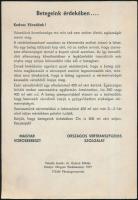 1977 Az Országos Vértranszfúziós Szolgálat és a Magyar Vöröskereszt által kiadott szórólapja a vérát...