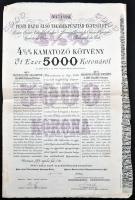 Budapest 1917. "Pesti Hazai Első Takarékpénztár-Egyesület" 4 1/2%-kal kamatozó kötvény 500...