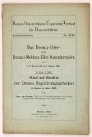 1899 Das Donau-Oder-und Donau- Moldau -Elbe-Kanalprojekt von K. K. Oberbaurath Prof. Oelwein, Wien. Berlin, 1899, Siemenroth, Troschel. Kiadói papír kötésben.