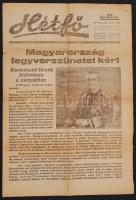 1944 A Hétfő c. újság különszáma Horthy Miklós kiugrási kísérletként kiadott kiáltványával