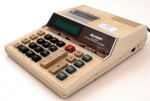 Sharp EL 2197 szalagos számológép, működő állapotban, papírhengertartó nélkül