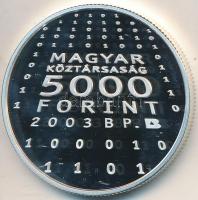 2003. 5000Ft Ag "Neumann János" T:PP Dísztokban, tanúsítvánnyal