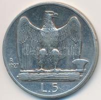 Olaszország 1927R 5L Ag "III. Viktor Emánuel" T:2-
Italy 1927R 5 Lire Ag "Vittorio Em...