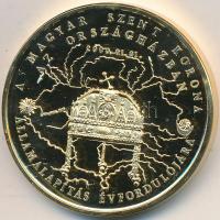 2000. "Magyar Államalapítás Emlékérem Sorozat - Magyar koronázási jelvények" aranyozott Cu...