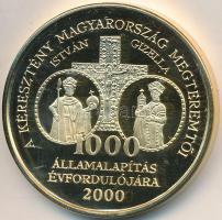 2000. "Magyar Államalapítás Emlékérem Sorozat - Szent István az államalapító" aranyozott C...