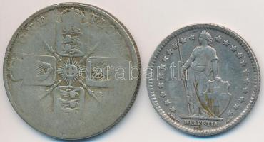 Svájc 1911. 1Fr Ag + Nagy-Britannia 1918. 1Fl Ag "V. György" T:2-,3 
Switzerland 1911. 1 F...