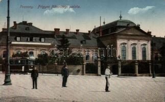 Pozsony, Frigyes főhercegi palota, villamos / royal palace, tram