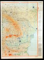 1947 Duna völgy és környéke nagy domborzati térkép, Magyar Földrajzi Intézet,2db,  hajtogatva, szép állapotban 112xx84/ Map of the Danube- Valley and adjacent Territories, 2pz., in good condition