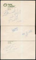 14 db különböző magyar és külföldi sportoló aláírása borítékon pl.: Novobáczky Klára,Rácz Lajos, Van...