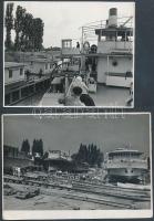 cca 1950-60 Magyar dunai hajózási fotók, néhány szélen kis szakadások, 7db,az egyik Tiszavölgyi József néven sajtóban megjelent,  cca 11x17cm