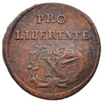 1705. X Poltúra Cu "II. Rákóczi Ferenc" ellenjeggyel (7,7g) T:2- Hungary 1705. X Poltura Cu "Francis II Rákóczi" with Madonna counter mark! (7.7g) C:VF  Huszár: 1536., Unger II.:1135.a