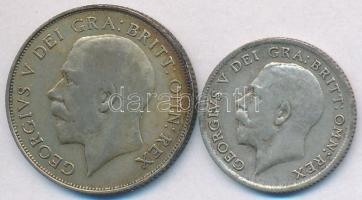 Nagy-Britannia 1920. 6p Ag + 1922. 1Sh Ag "V. György" T:2-,3
Great Britain 1920. 6 Pence A...