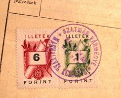1955-1960 7 db marhalevél illetékbélyegekkel