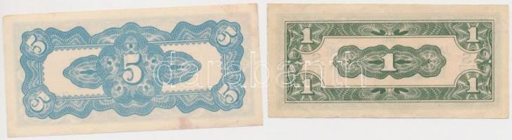 Holland Kelet-India/Japán megszállás 1942. 1c + 5c T:I-,II,III
Netherlands East Indies/Japanese occu...