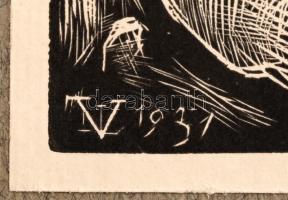 Varga Nándor Lajos (1895-1978):Anya gyermekével, cca 1931. Fametszet, dúcon jelzett,papír, kartonra ...