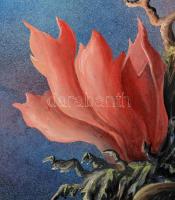 Bari Árpád (1953-): Lenni vagy nem lenni. Olaj, farost, jelzett, keretben 40×21 cm