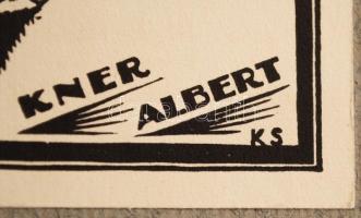 Kolozsváry Sándor (1896-1944): Kner Albert exlibrise, cca 1930. Fametszet, dúcon jelzett,papír, kart...