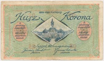 Szeged 1918. december 1. Városi Pénztárjegy 20K "K 11"-es sorozat T:III,III-