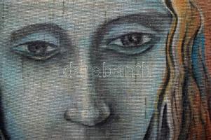 Bari Árpád (1953-): Madonna a kis Jézussal. Olaj, vászon-farost, jelzett a keret alatt, keretben 34×...