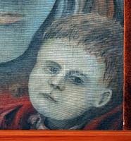 Bari Árpád (1953-): Madonna a kis Jézussal. Olaj, vászon-farost, jelzett a keret alatt, keretben 34×...