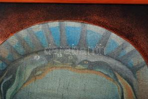 Bari Árpád (1953-): Madonna a kis Jézussal. Olaj, vászon-farost, jelzett a keret alatt, keretben 34×...