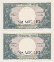 Románia 1943. 1000L (2x) sorszámkövetők T:I,I- Romania 1943. 1000 Lei (2x) sequential series C:UNC,AU