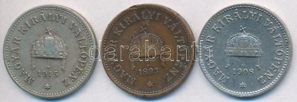 1893KB 2f Br + 1908KB 10f Ni + 1915KB 10f alpakka T:2,2-