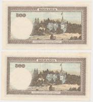 Románia 1942. 500L (2x) sorszámkövetők T:III szép papír
Romania 1942. 500 Lei (2x) sequential series...