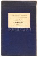 cca 1930 Csendőr őrmester kézzel írt írókönyve feladatokkal, dolgozatokkal. 28 beírt oldal, Székesfehérvári csendőrkerület, Tatabánya