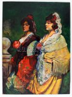 Herrer jelzéssel: Barátnők, olaj, farost, 65×48 cm