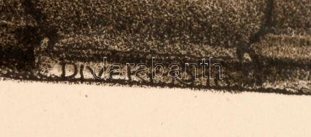 Divéky József (1887-1951): Látomás. Színes litográfia, 1918. Papír, kartonra kasírozva, litográfián ...