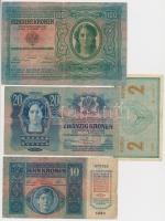 1912. 100K + 1913. 20K + 1914. 2K + 1915. 10K mind "Hajdu Vármegye Hajdunánás Község 1901"...