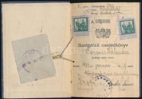 1921 Cselédkönyv, benne a cselédekre és cselédtartókra vonatkozó szabályrendeletekkel