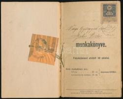 1907 Munkakönyv benne a vonatkozó szabályrendeletekkel