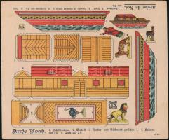 cca 1890 Régi kivágós makettek, 5 db nem használt /  Vintage cut-out models