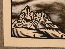 Kozma Lajos (1884-1948): Leányrablás, 1920. Fametszet, jelzett a dúcon, papír kartonra kasírozva, 13...