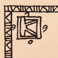 Kozma Lajos (1884-1948): Néma ének, 1909. Cinkográfia, jelzett a cinkográfián, papír kartonra kasíro...