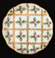 Herendi virág mintás tálka, kézzel festett, jelzett, hibátlan, d:8 cm