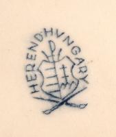 Herendi virág mintás tálka, kézzel festett, jelzett, hibátlan, d:8 cm