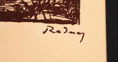 Rudnay Gyula (1878-1957): Pincesor, 1937. Cinkográfia, cinkográfián jelezve,papír kartonra kasírozva...