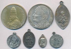 7db klf vallási témájú emlékérem, kegyérem, közte Olaszország DN "II. János Pál / Totus tuus" fém emlékérem (35mm) T:vegyes 7pcs of diff religious medals, with Italy ND "John Paul II / Totus tuus" metal medal (35mm) C:mixed