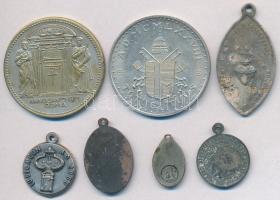 7db klf vallási témájú emlékérem, kegyérem, közte Olaszország DN "II. János Pál / Totus tuus&qu...