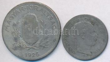 1870KB 10kr Ag "Váltó Pénz" + 1926. 1P Ag T:2-,3